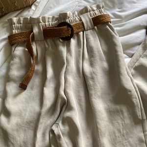 Zara linen pants with belt